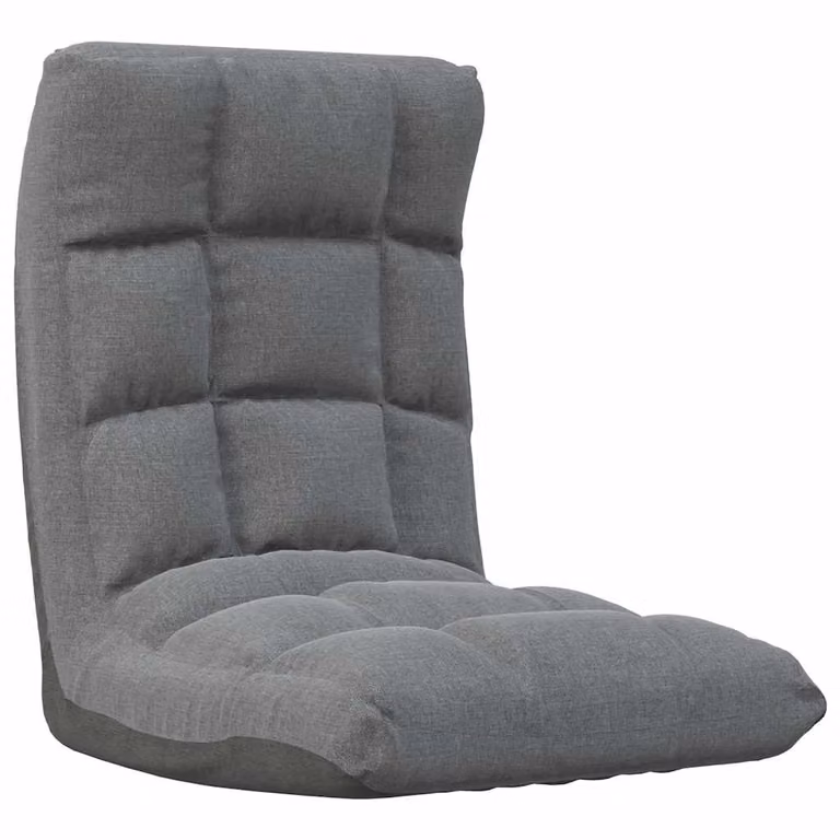 Silla de suelo plegable vidaXL en tela gris claro para adultos