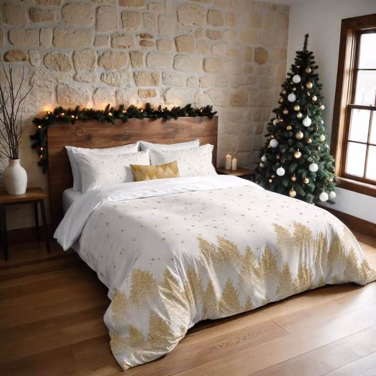 Funda nórdica de Navidad Muare Home multicolor en poliéster, An/An: 220 x 220 cm