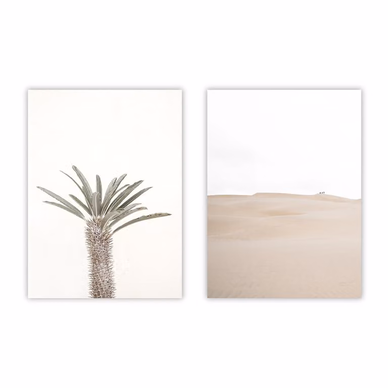 Set de 2 posters minimalistas de Poster Lab en multicolor y blanco, An: 50 cm, Al: 70 cm