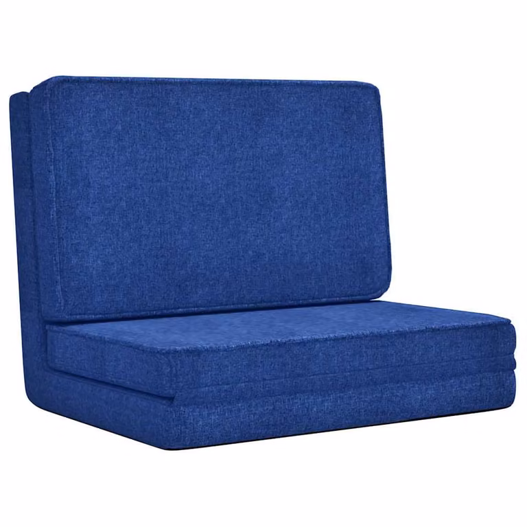 Silla de suelo plegable vidaXL en tela azul y metal para adultos