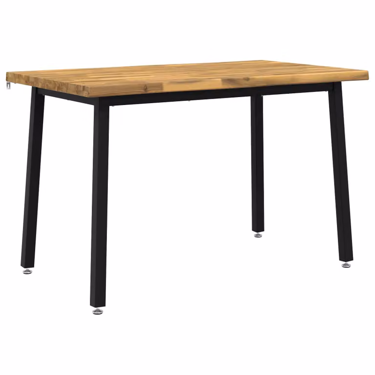 Mesa de comedor moderna vidaXL de madera de acacia con borde natural y acabado mate en color marrón, An/P/Al: 120 x 70 x 75 cm