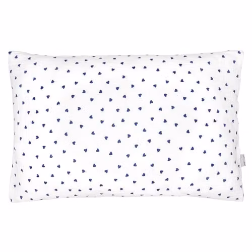 Funda de almohada reversible Sevira Kids Lovio de algodón transpirable con diseño floral para niños, An/P/Al: 63 x 63 cm, colores azul, rojo y blanco
