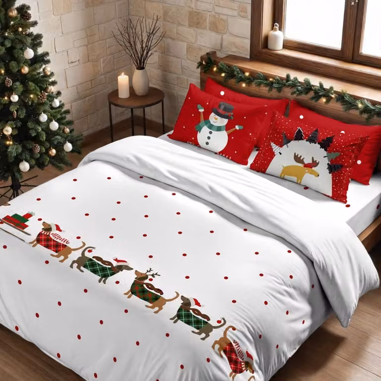 Funda nórdica de Navidad Decolores Home multicolor en poliéster, An/P/Al: 240 x 220 cm