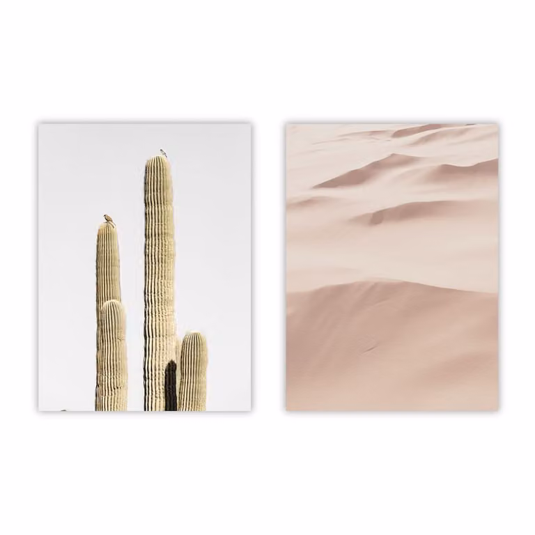 Set de 2 posters abstractos de estilo minimalista Poster Lab en colores beige y multicolor, An/Al: 30 x 40 cm
