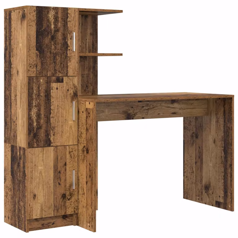 Set de 2 escritorios modernos vidaXL de madera en color marrón, An/P/Al: 133.5 x 50 x 124 cm