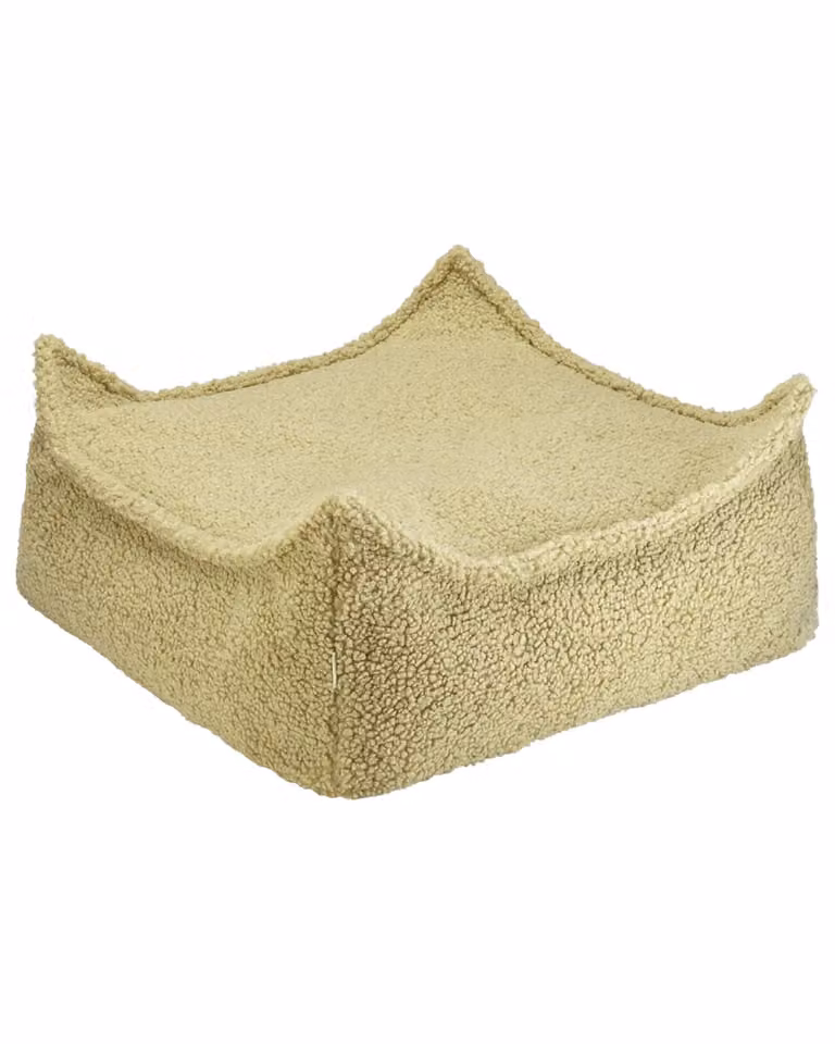 Puf cuadrado Wigiwama de tejido bouclé verde, An/P/Al: 60 x 60 x 20 cm