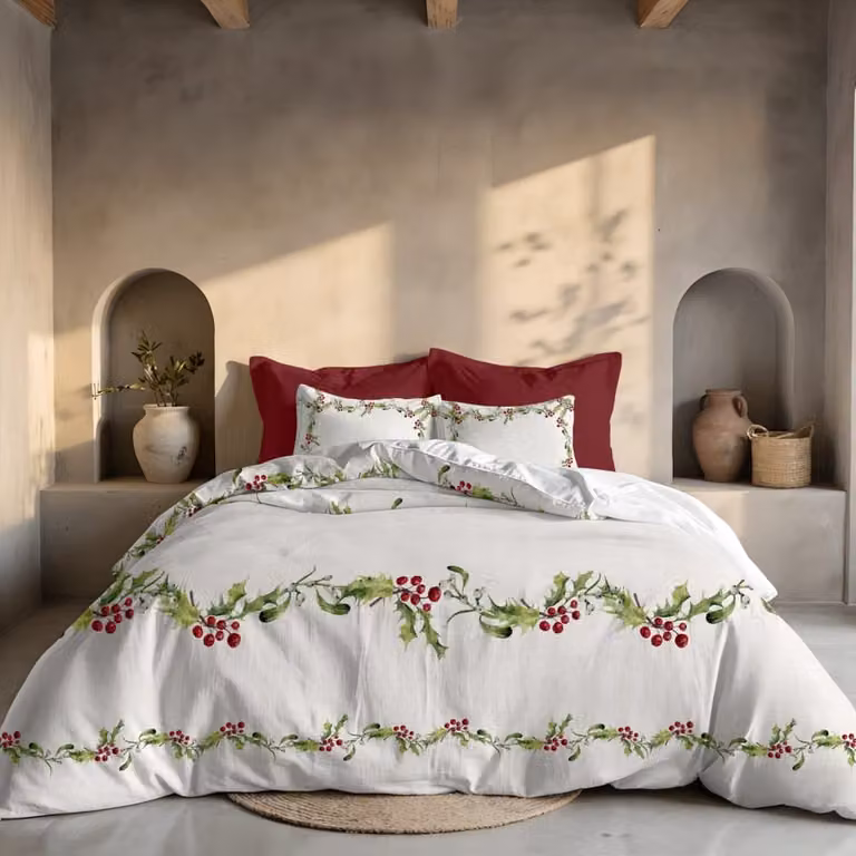 Funda nórdica de Navidad Muare Home multicolor en poliéster, An/P/Al: 140 x 200 cm