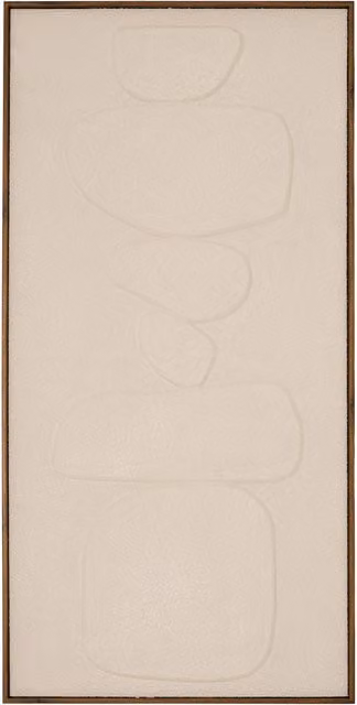 Lienzo Roger rectangular de Atmosphera con diseño abstracto en color beige y marco de madera, An/P/Al: 58 x 116 cm