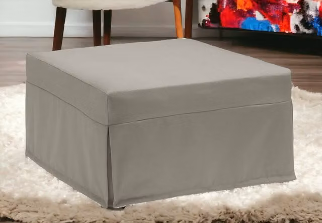 Puf convertible en cama individual Ancilla de Talamo Italia, color tórtola, An 80 cm x Al 80 cm x P 45 cm