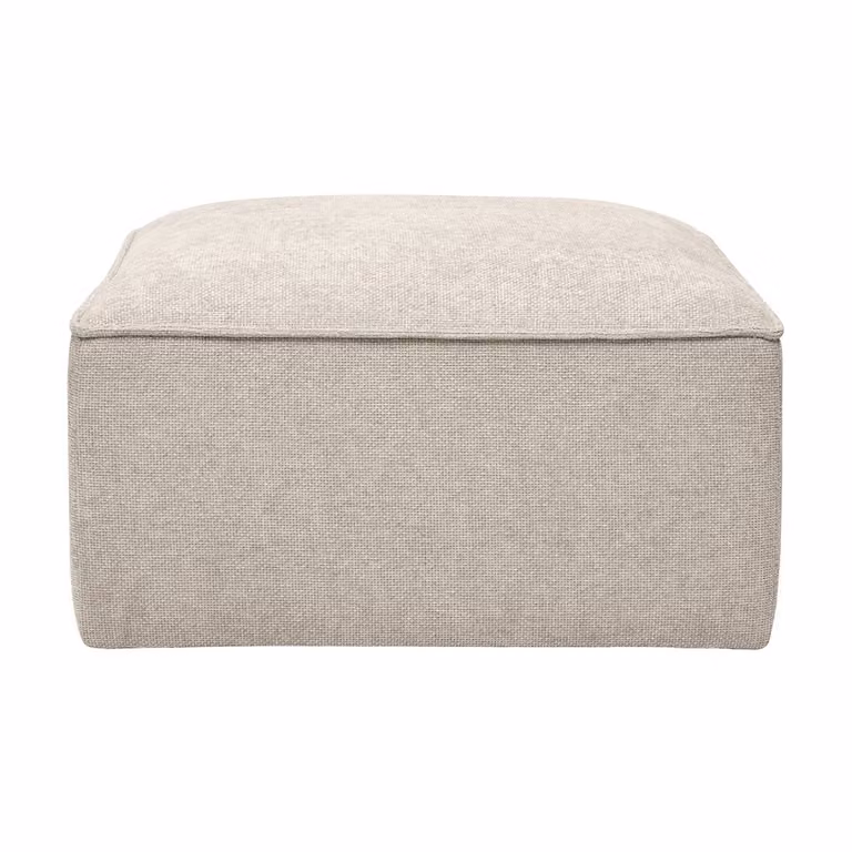 Puff reposapiés Miliboo en tejido efecto terciopelo color beige An/P/Al: 41 x 41 x 71 cm