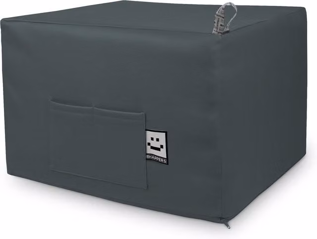 HAPPERS Puff Cama Auxiliar Convertible 2 en 1 con Funda Lavable, Gris Oscuro, 195 x 130 cm