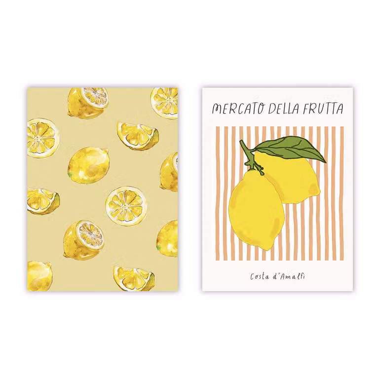 Set de 2 posters florales de Poster Lab en multicolor y amarillo, An/Al: 50 x 70 cm