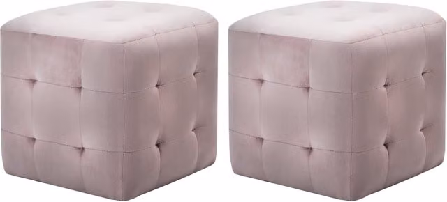Set de 2 mesitas de noche de terciopelo rosa Vidaxl An/An/Al: 30 x 30 x 30 cm