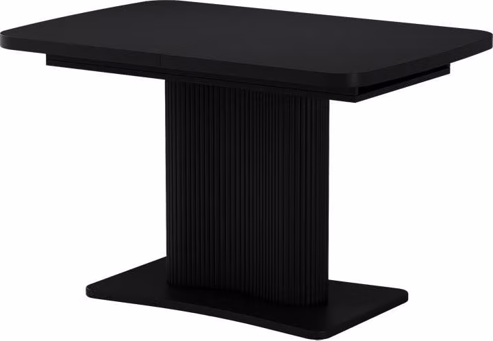 Mesa de comedor extensible Vicco Fenaro negra con sistema de mariposa y columna central An/P/Al: 120-160 x 80 x 76 cm