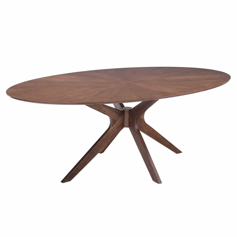 Mesa de comedor moderna Oresteluchetta con acabado de madera nogal y color marrón, An/P/Al: 190 x 110 x 75 cm