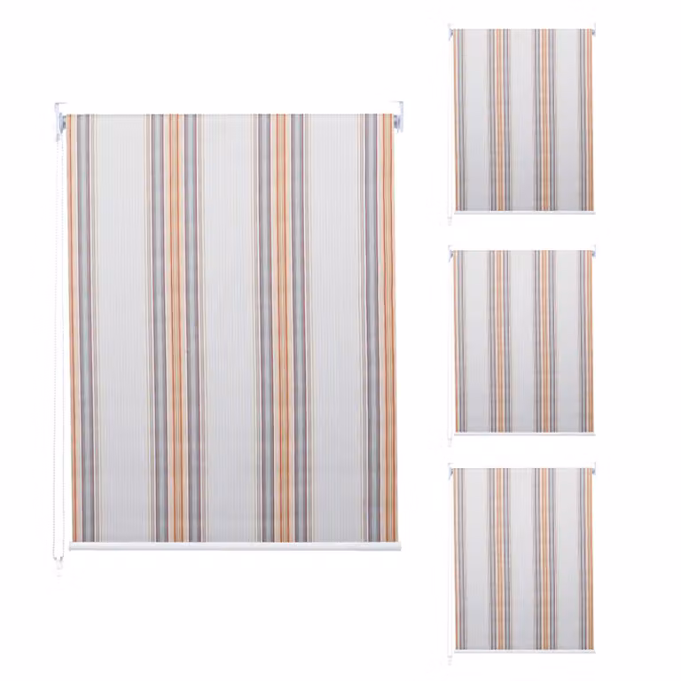 Juego de 4 estores opacos Mendler con aislamiento térmico, An/P/Al: 120 x 230 cm, color gris, marrón y naranja