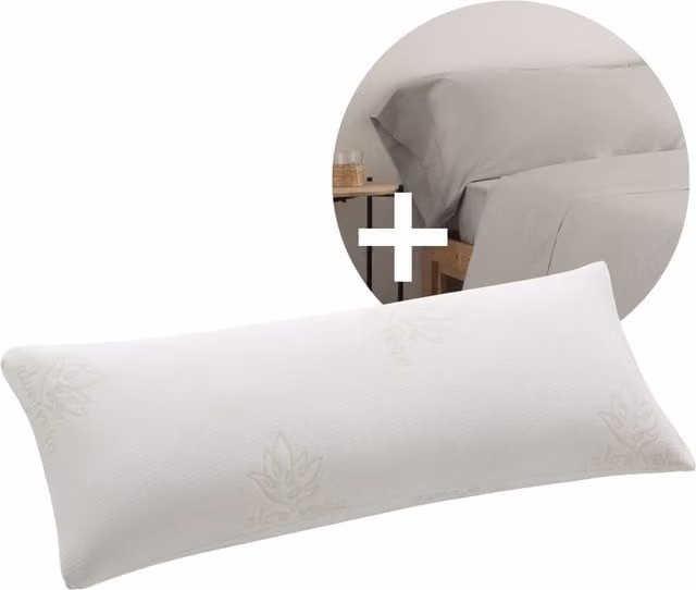 Pack ahorro de Donegal Collections con almohada viscoelástica y funda perla gris de 150 cm
