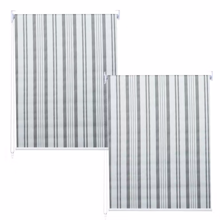 Juego de 2 estores enrollables Mendler opacos y térmicos, color gris y blanco, An/P/Al: 100 x 160 cm