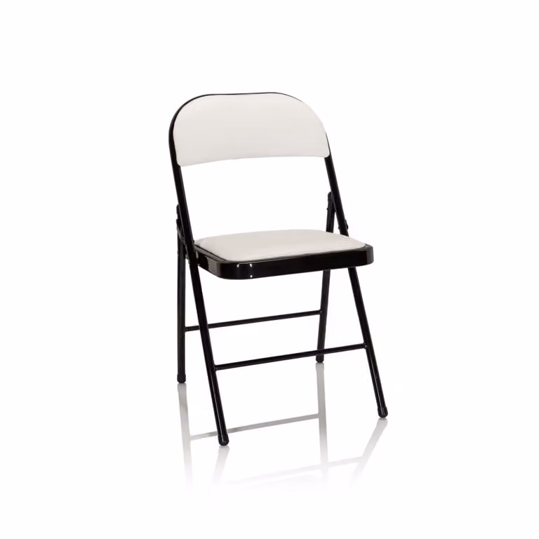 Silla de piel sintética blanca hjh OFFICE para comedor de estilo moderno y apilable