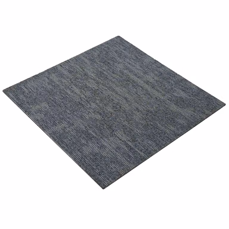 Set de 4 azulejos de alfombra modernos vidaXL en color gris, fabricados en polipropileno con pelo en bucle, An/P: 50 x 50 cm