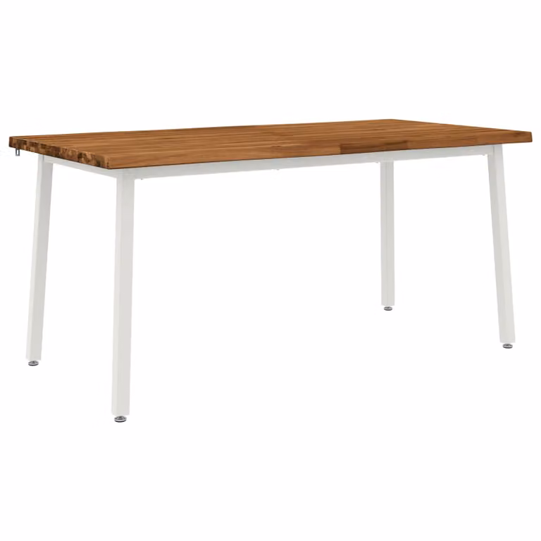 Mesa de comedor vidaXL de acacia con borde natural y acabado mate en color marrón, An/P/Al: 140 x 90 x 75 cm