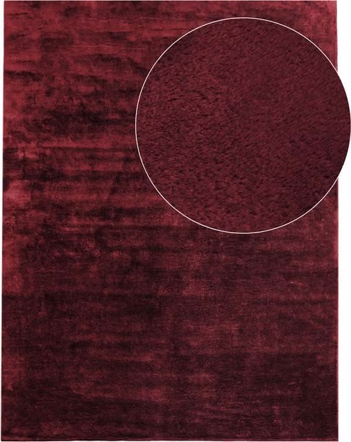 Alfombra Calissa roja de diseño moderno y rectangular, lavable y antideslizante, An/P: 200 x 280 cm