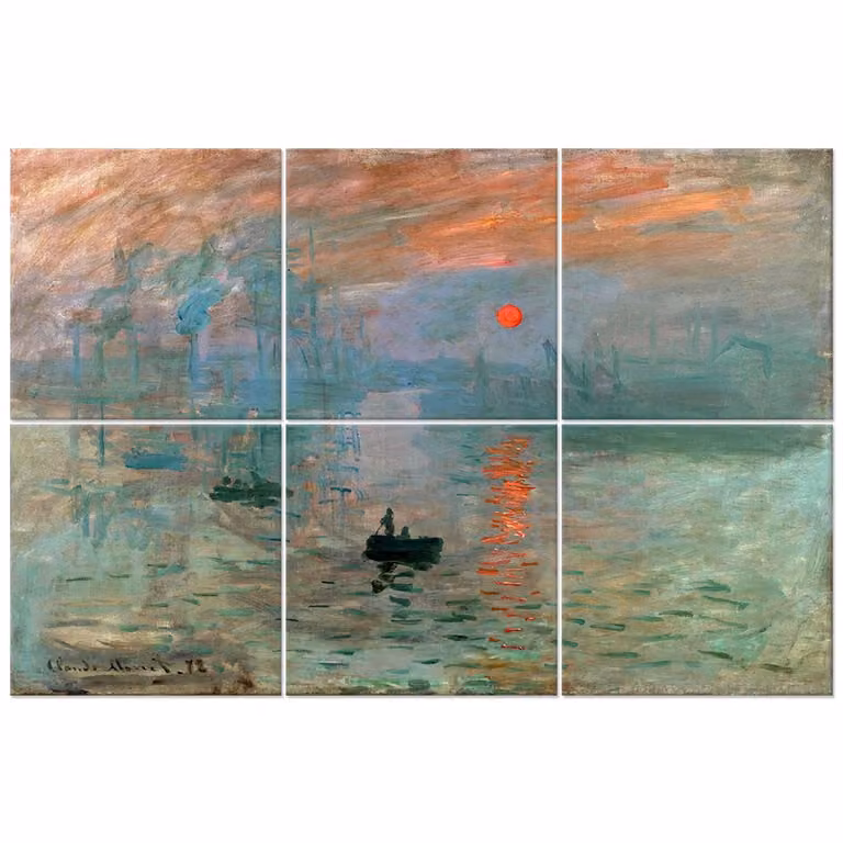 Panel de impresión múltiple Legendarte Sol Naciente de Claude Monet, multicolor, An/P/Al: 150 x 100 cm