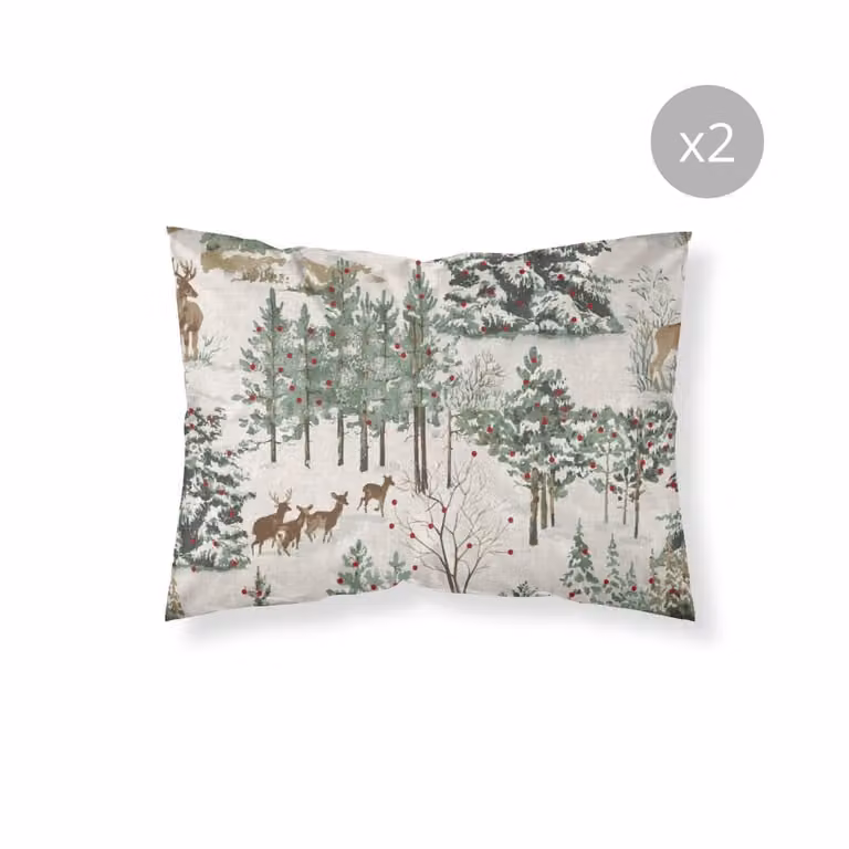 Pack de 2 fundas de almohada Muare Home con diseño gráfico de Navidad, multicolor, 100% poliéster, An/P: 50 x 80 cm