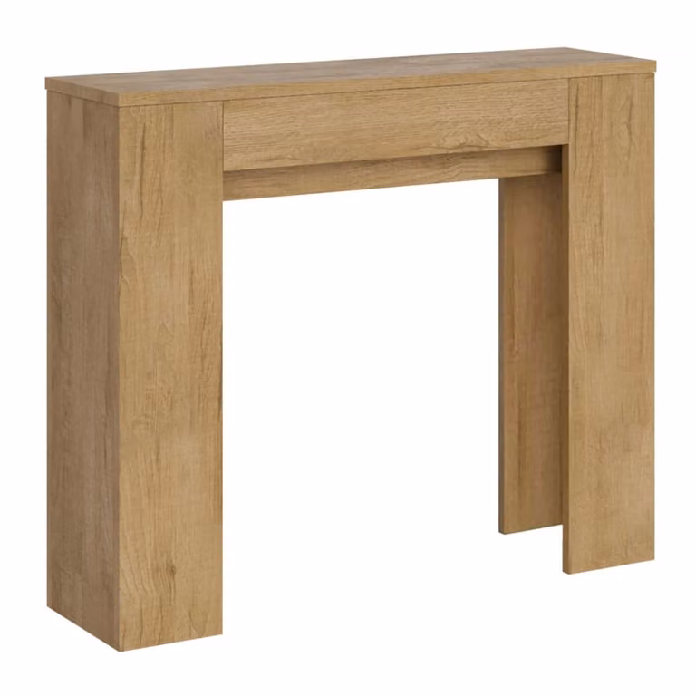 Consola extensible Itamoby en color roble natural para salón o comedor