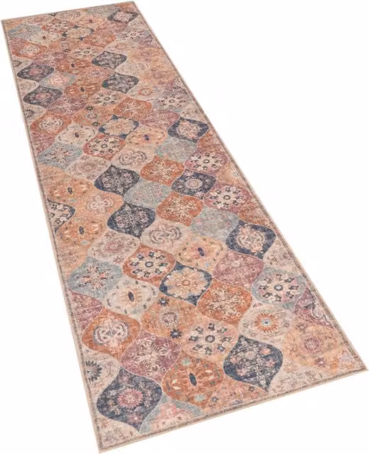 Alfombra lavable Sami multicolor de estilo oriental y moderno, antideslizante, An/P: 80 x 300 cm