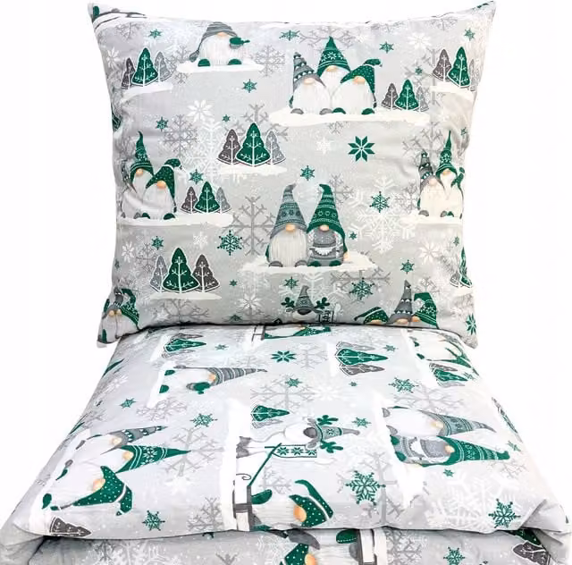 Juego de cama navideño Doratex de algodón multicolor con funda nórdica y fundas de almohada An/P/Al: 160 x 200 cm