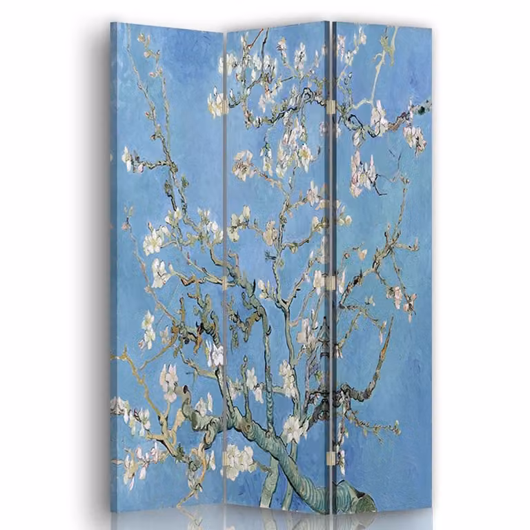 Biombo de 3 paneles Legendarte con diseño Almendro en Flor de Vincent Van Gogh, An/Al: 110 x 150 cm
