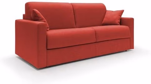 Sofá cama convertible Chris de divani.store en tejido impermeable rojo de 206 cm con colchón de 160 x 197 cm