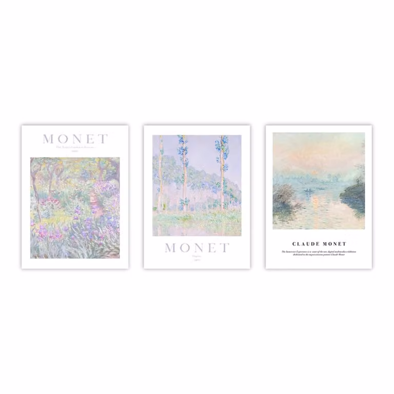 Set de 3 posters de diseño floral escandinavo multicolor de Poster Lab, An/Al: 30 x 40 cm