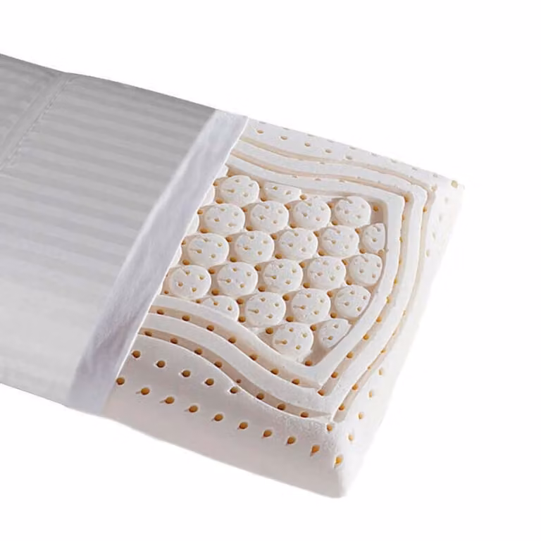 Almohada de látex Relax con micro-alvéolos, firmeza media-alta, antibacterial y transpirable, color blanco, An: 105 cm