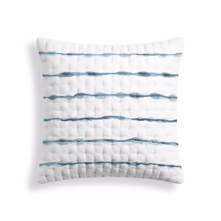 Funda de almohada reversible de microfibra con diseño de rayas en colores verde y blanco, cierre de sobre, An/P/Al: 65 x 65 cm