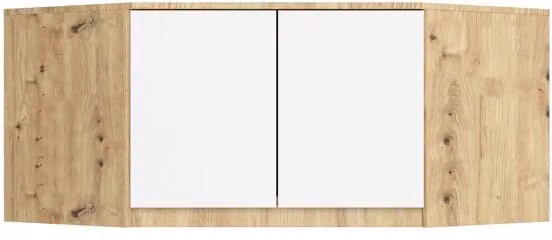Altillo para armario AKORD S100 en roble artisan y blanco con 2 puertas y 3 estantes, An/P/Al: 100 x 50 x 55 cm