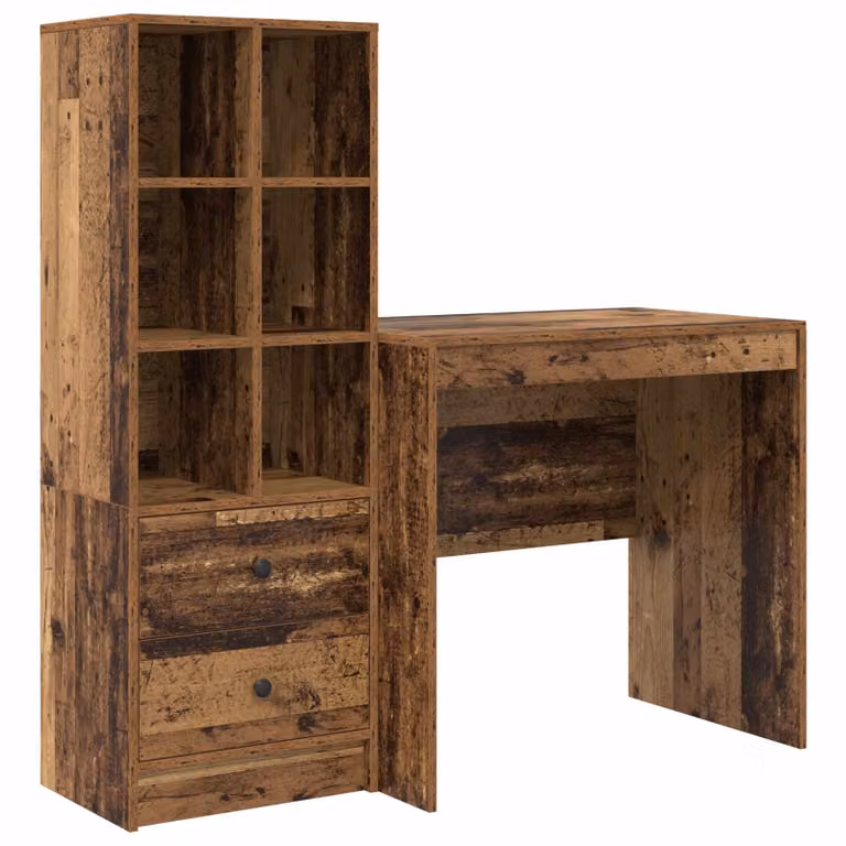 Set de 2 escritorios modernos vidaXL de madera en color marrón para oficina en casa An/P/Al: 125,5 x 50 x 127 cm