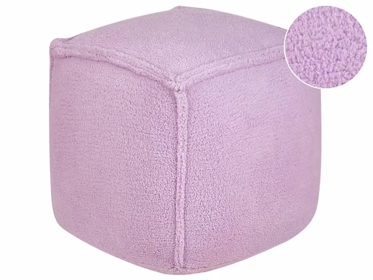Puf moderno de tejido bouclé violeta Beliani para salón