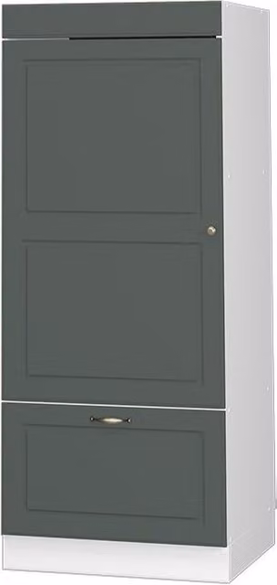 Armario para microondas Vicco Fame-Line estilo casa de campo en color verde, blanco y dorado, An/P/Al: 60 x 47,2 x 153,6 cm