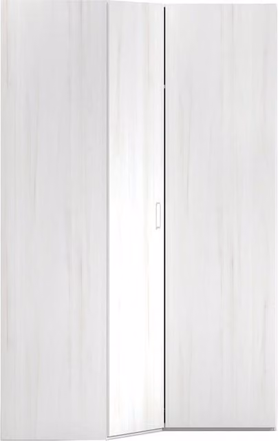 Armario de rincón derecho Noel de El Corte Inglés en color blanco y beige con puertas batientes y acabado mate