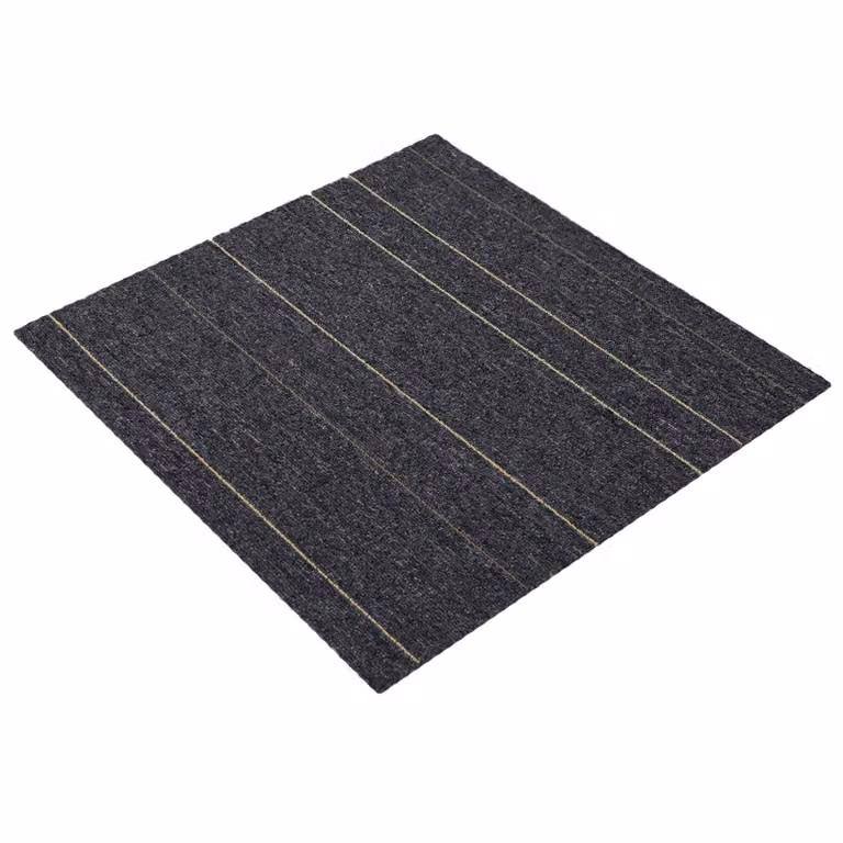 Set de 20 azulejos de alfombra vidaXL modernos con rayas en gris, de polipropileno, An/P: 50 x 50 cm