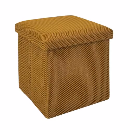 Puf Baúl Plegable Home Deco Factory Amarillo An/P/Al: 38 x 38 x 38 cm