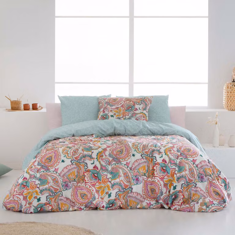 Funda nórdica reversible Naf Naf con diseño floral multicolor de algodón 200x200 cm