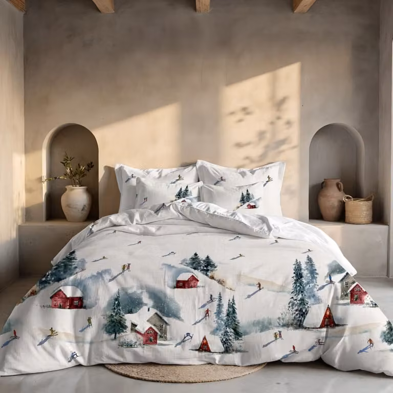 Funda nórdica de Navidad Muare Home multicolor en poliéster, An/P/Al: 155 x 220 cm