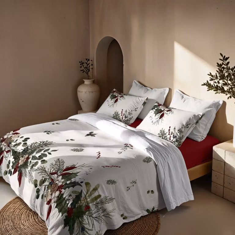 Funda nórdica de Navidad Muare Home multicolor en poliéster, 200 x 200 cm